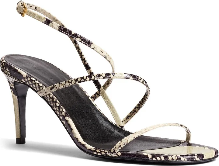 Loop Snakeskin Embossed Sandal