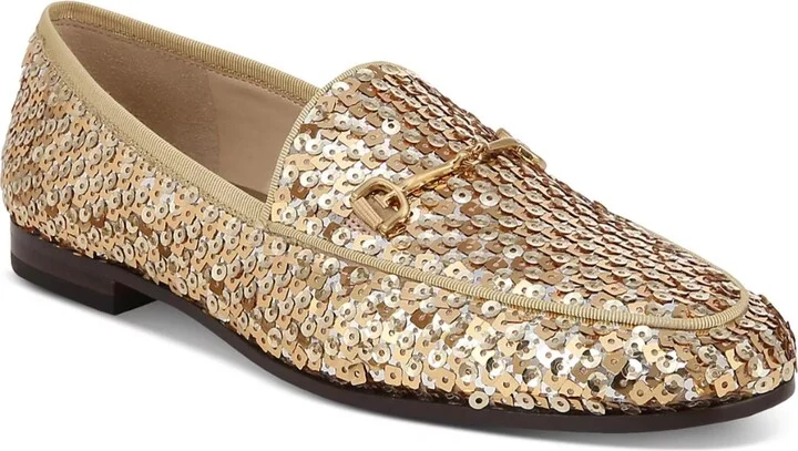 Loraine Sequined Loafer In Gold