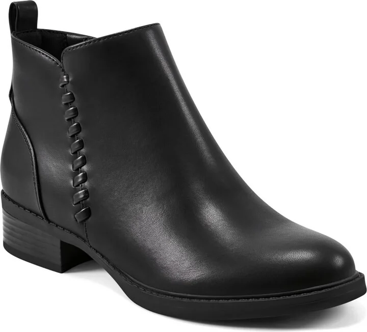 Lorand Womens Faux Leather Zip Up Ankle Boots