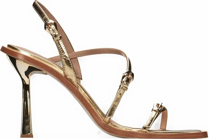 Lorelai Strappy Buckle Heel In Colour Gold Size 35 - Image 2