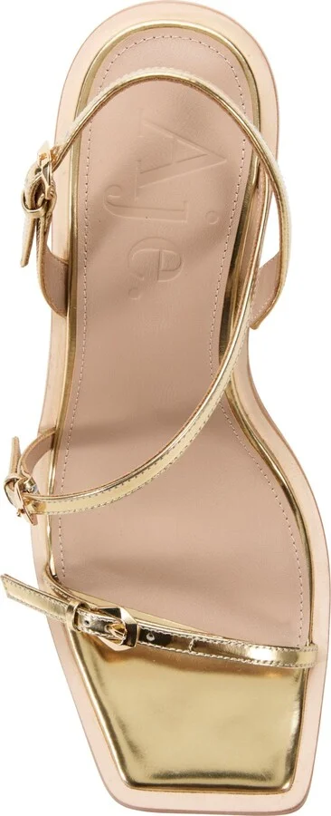 Lorelai Strappy Buckle Heel In Colour Gold Size 35 - Image 3