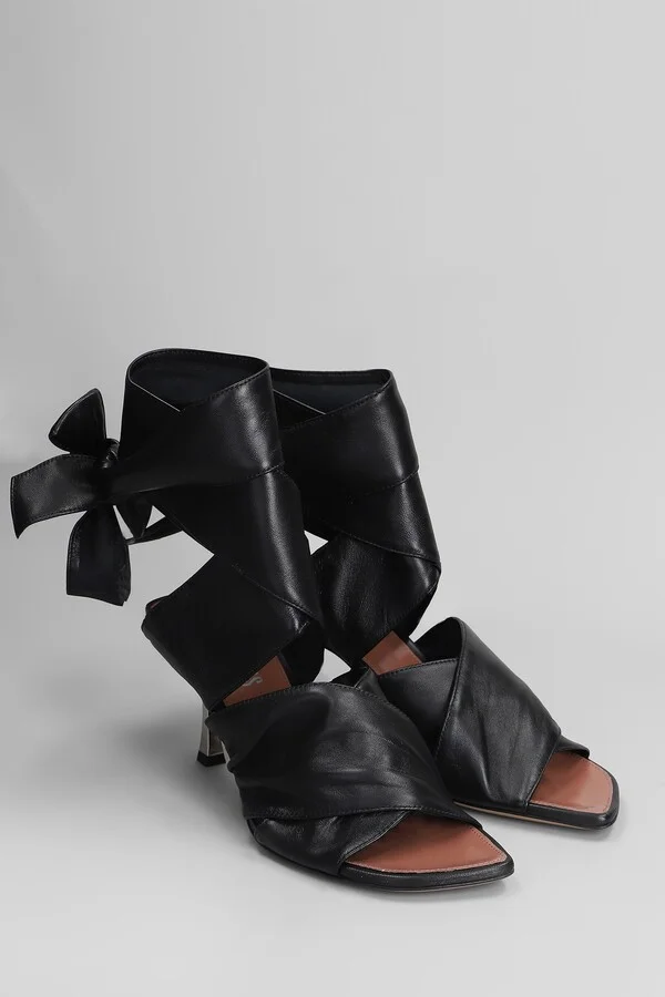 Lorena Sandals In Black Leather - Image 2