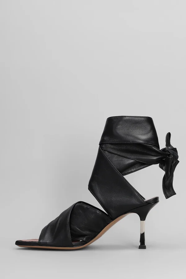 Lorena Sandals In Black Leather - Image 3