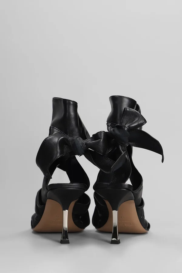 Lorena Sandals In Black Leather - Image 4