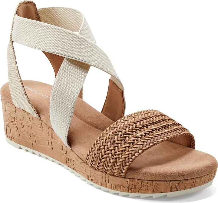 Lorena Womens Canvas Criss-Cross Wedge Sandals