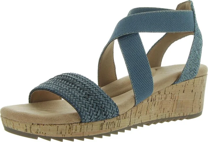 Lorena Womens Leather Woven Slingback Sandals