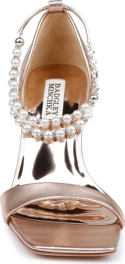 Loretta Imitation Pearl Ankle Strap Sandal - Image 4
