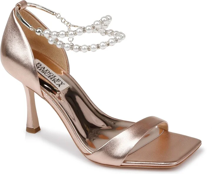 Loretta Imitation Pearl Ankle Strap Sandal