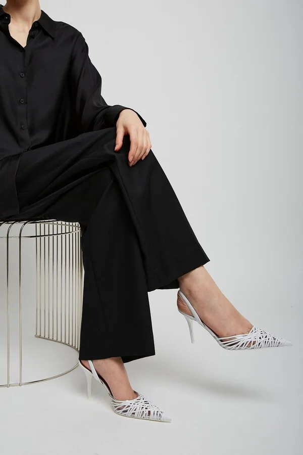 Lori 90 white nappa slingback pumps - Image 2