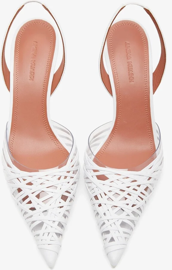 Lori 90 white nappa slingback pumps - Image 4