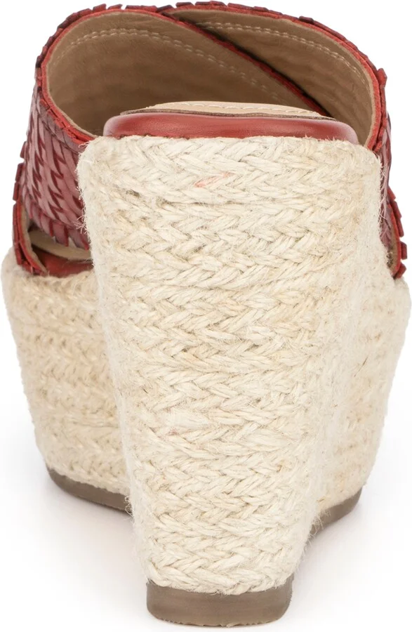 Lorie Leather Espadrille Platform Wedge Sandal - Image 2