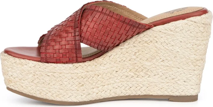 Lorie Leather Espadrille Platform Wedge Sandal - Image 3