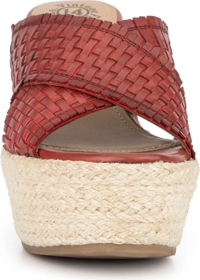 Lorie Leather Espadrille Platform Wedge Sandal - Image 4
