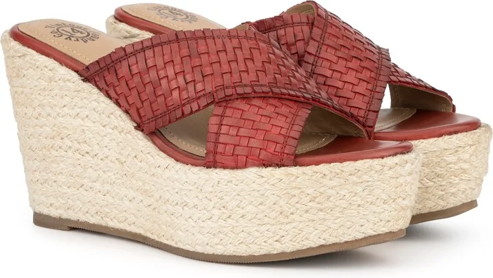 Lorie Leather Espadrille Platform Wedge Sandal - Image 7
