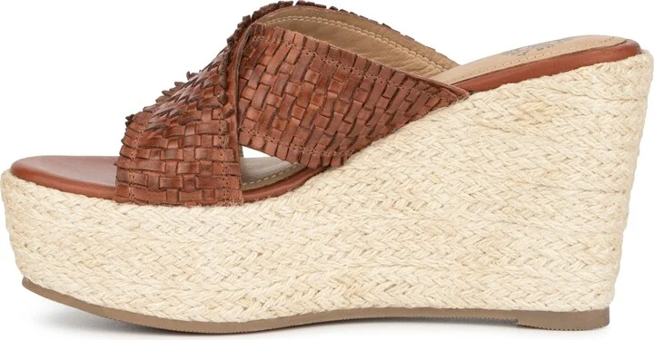 Lorie Leather Espadrille Platform Wedge Sandal - Image 10