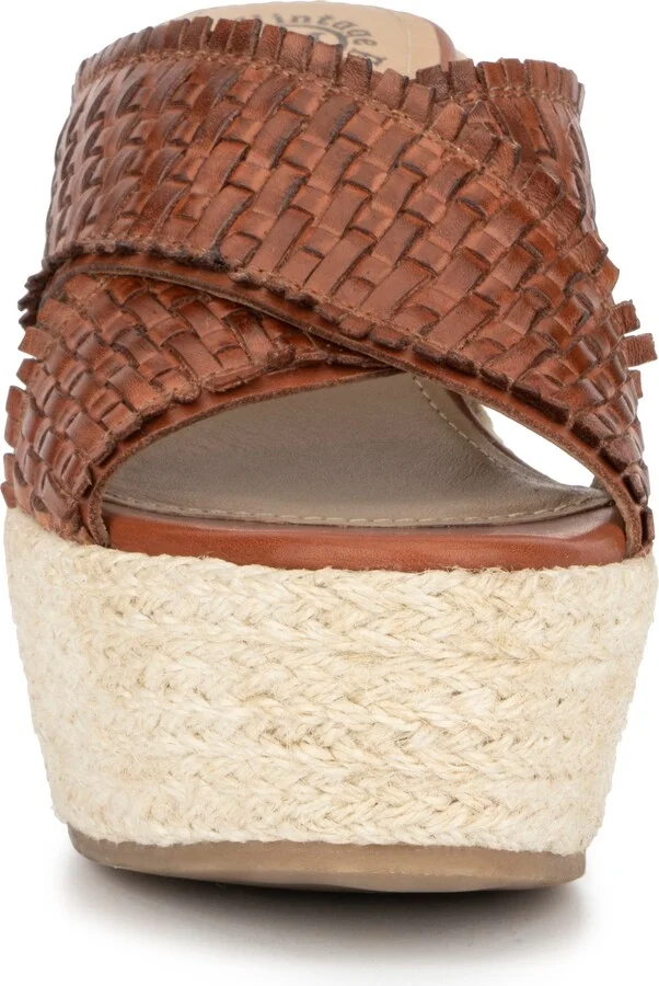 Lorie Leather Espadrille Platform Wedge Sandal - Image 11