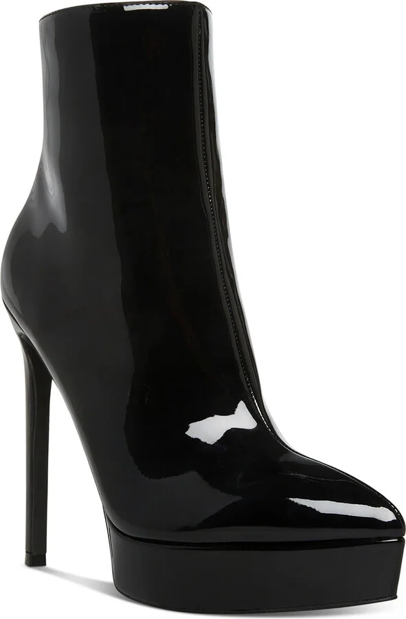 Lorilee Womens Patent Platform Ankle Boots