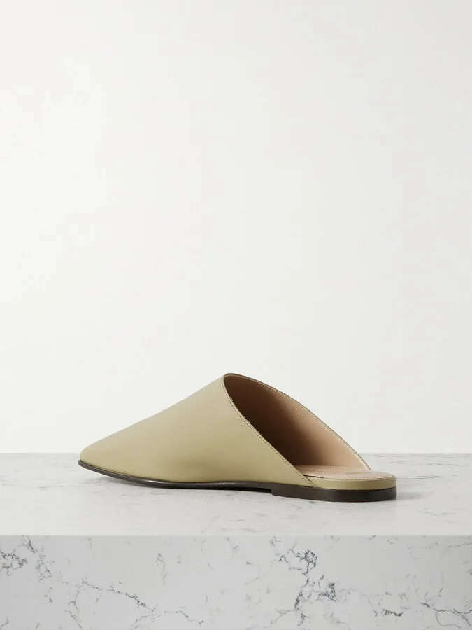 Loro Piana - Alba Leather Slippers - Green - Image 3
