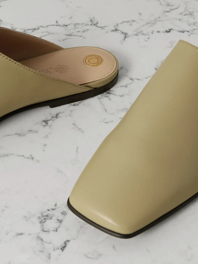 Loro Piana - Alba Leather Slippers - Green - Image 4