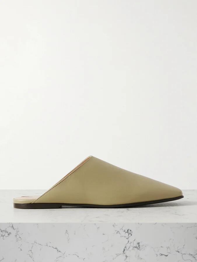 Loro Piana - Alba Leather Slippers - Green