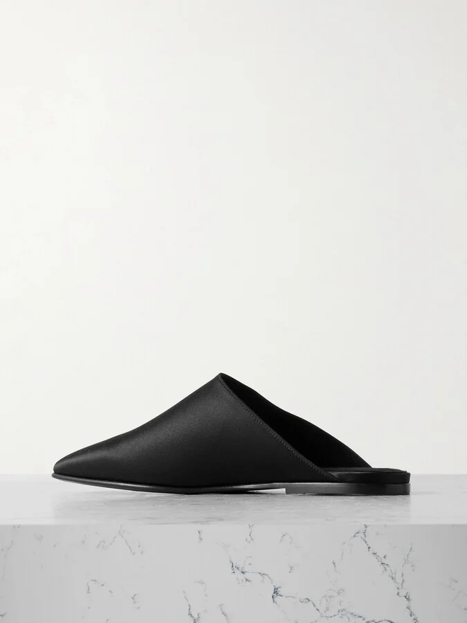 Loro Piana - Alba Satin Slippers - Black - Image 3