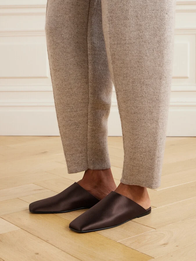 Loro Piana - Alba Satin Slippers - Brown - Image 2