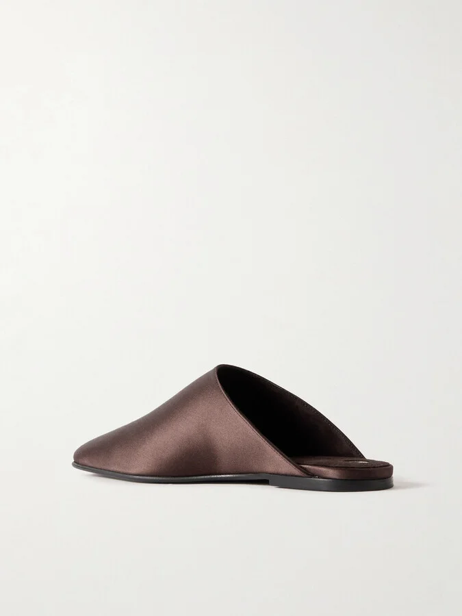 Loro Piana - Alba Satin Slippers - Brown - Image 3