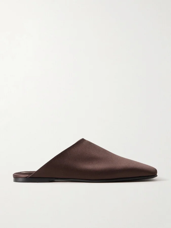 Loro Piana - Alba Satin Slippers - Brown