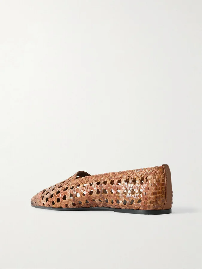 Loro Piana - Ayame Woven Leather Pointed-toe Flats - Brown - Image 3