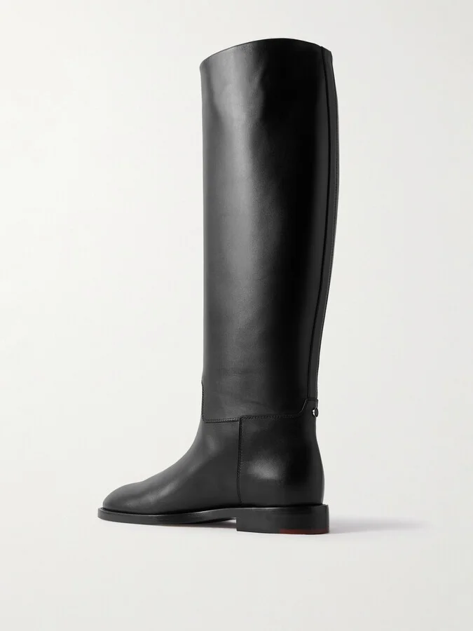 Loro Piana - Decker Leather Knee Boots - Black - Image 3