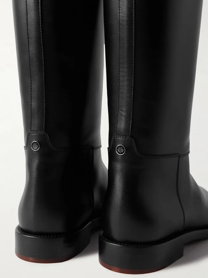 Loro Piana - Decker Leather Knee Boots - Black - Image 4
