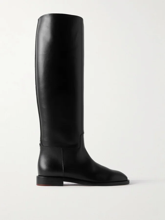 Loro Piana - Decker Leather Knee Boots - Black