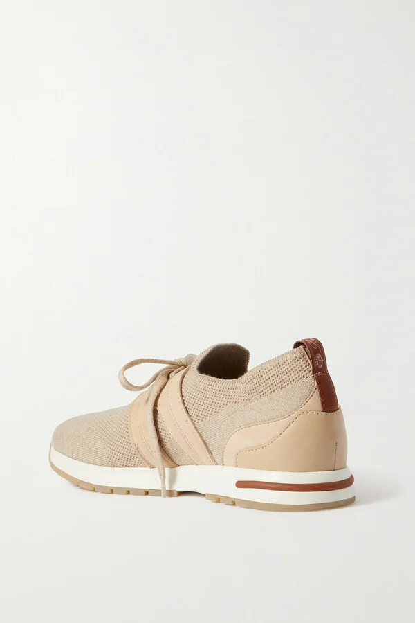Loro Piana - Flexy Lady Wool, Leather And Suede Sneakers - Neutrals - Image 3