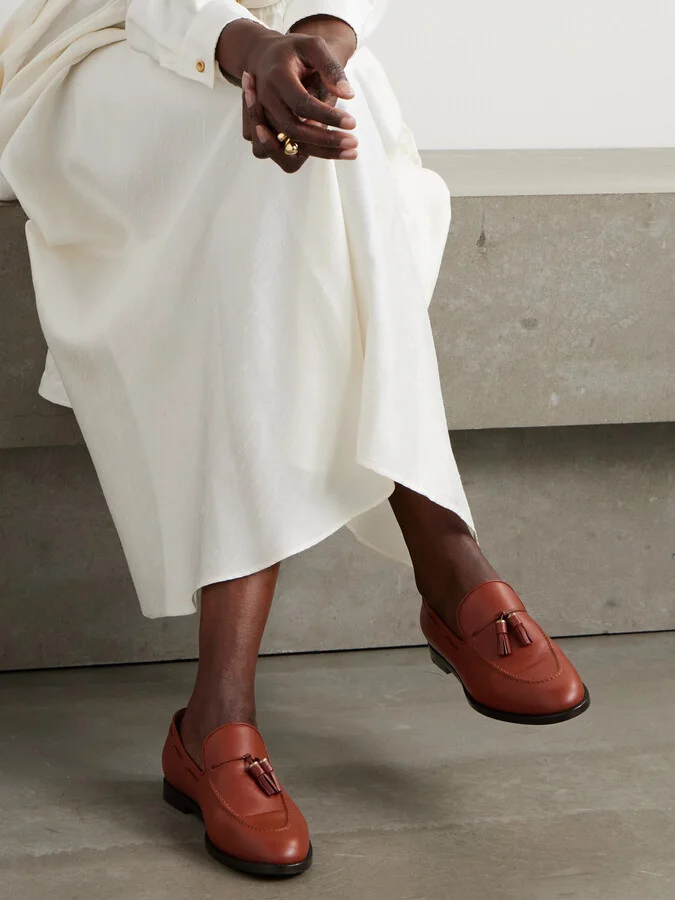 Loro Piana - Francis Tasseled Leather Loafers - Brown - Image 2