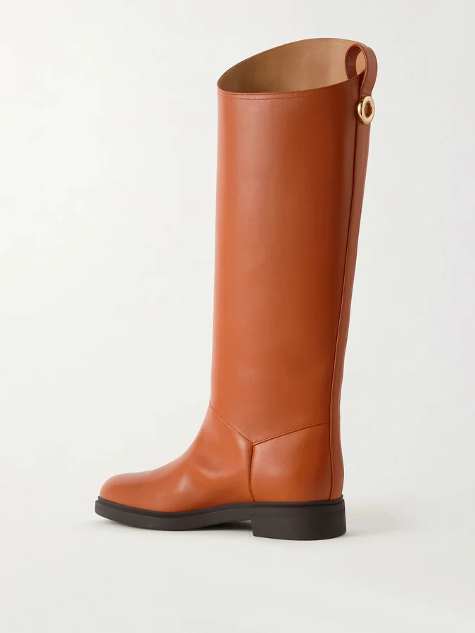 Loro Piana - Kilda Leather Knee Boots - Brown - Image 3
