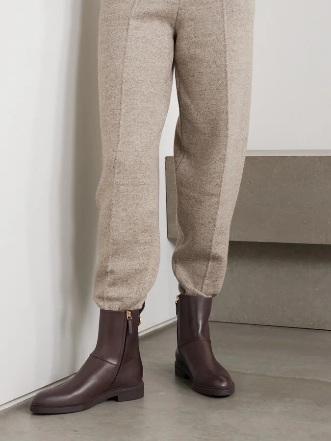 Loro Piana - Kilda Paneled Leather Ankle Boots - Brown - Image 2