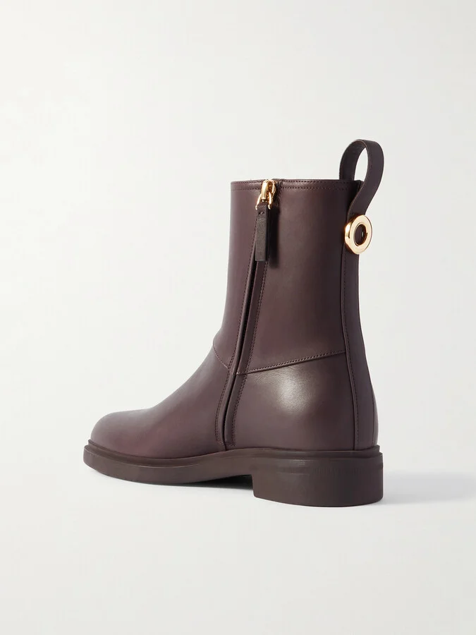 Loro Piana - Kilda Paneled Leather Ankle Boots - Brown - Image 3