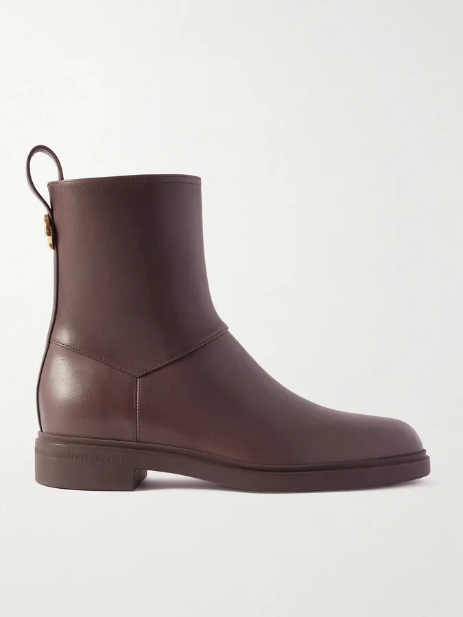 Loro Piana - Kilda Paneled Leather Ankle Boots - Brown