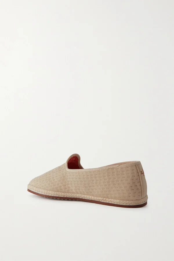 Loro Piana - Laguna Furlane Matelassé Linen-canvas Slippers - Neutrals - Image 3