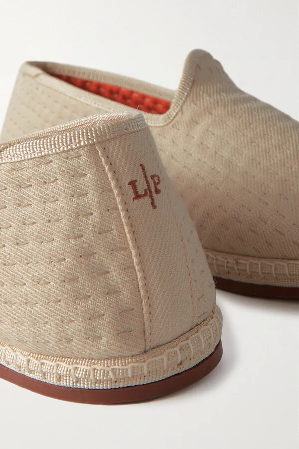 Loro Piana - Laguna Furlane Matelassé Linen-canvas Slippers - Neutrals - Image 4