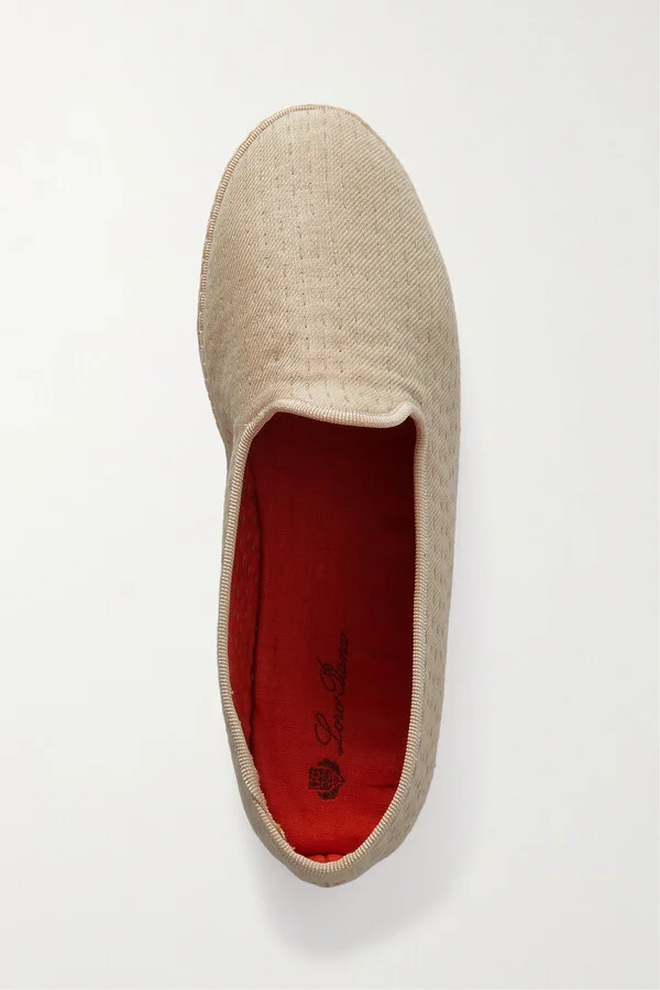 Loro Piana - Laguna Furlane Matelassé Linen-canvas Slippers - Neutrals - Image 5