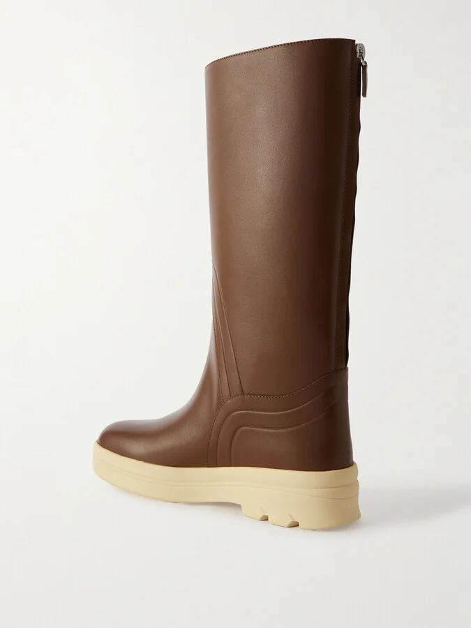Loro Piana - Lakeside Leather Knee Boots - Brown - Image 3