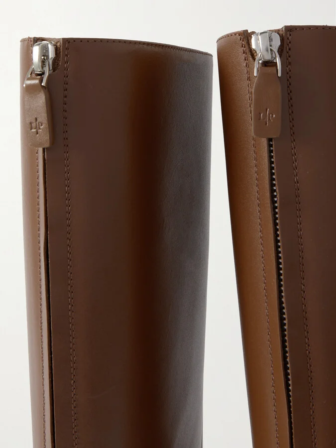 Loro Piana - Lakeside Leather Knee Boots - Brown - Image 4