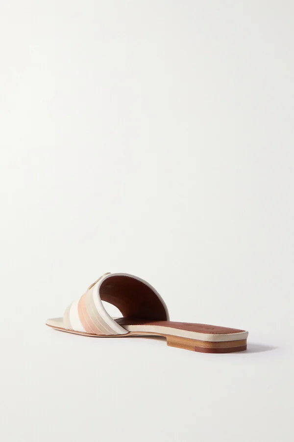 Loro Piana - Maxi Charms Striped Suede Sandals - Neutrals - Image 3