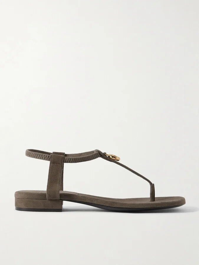 Loro Piana - Mindil Embellished Suede Sandals - Brown