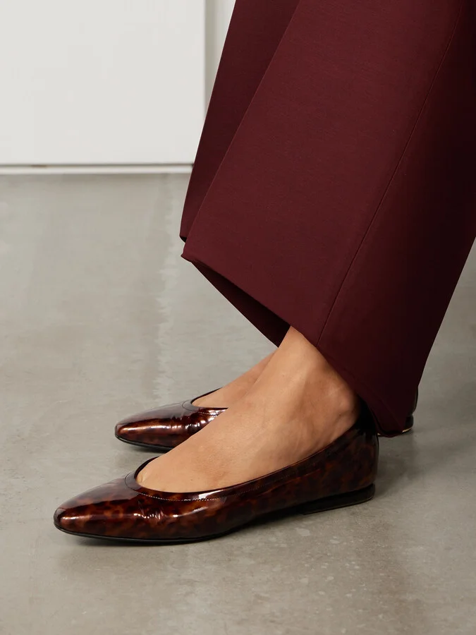 Loro Piana - Primula Leopard-print Patent-leather Ballet Flats - Brown - Image 2
