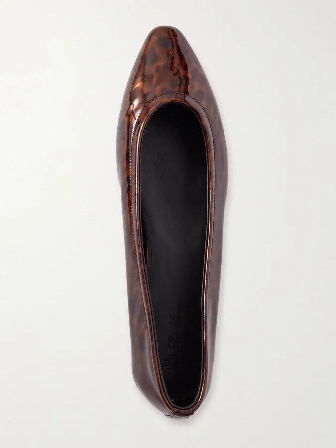 Loro Piana - Primula Leopard-print Patent-leather Ballet Flats - Brown - Image 5