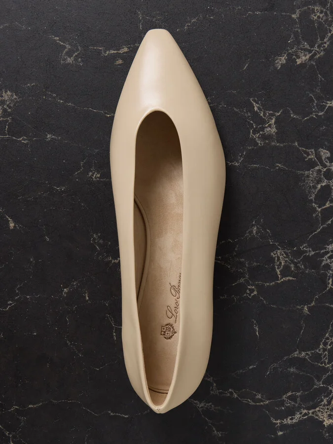 Loro Piana - Rebecca Leather Point-toe Flats - Neutrals - Image 5