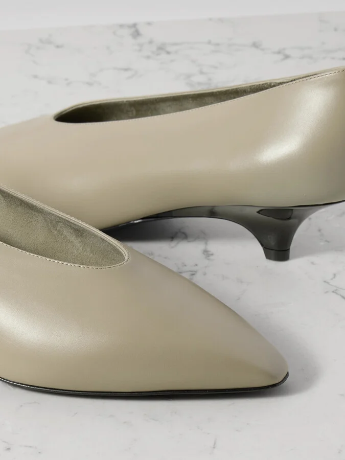 Loro Piana - Rebecca Leather Pumps - Green - Image 4