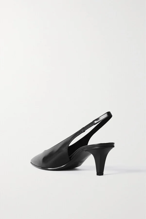 Loro Piana - Rebecca Leather Slingback Pumps - Black - Image 3